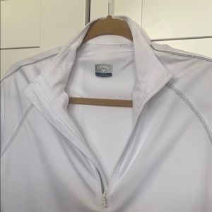 3/4 zip white top